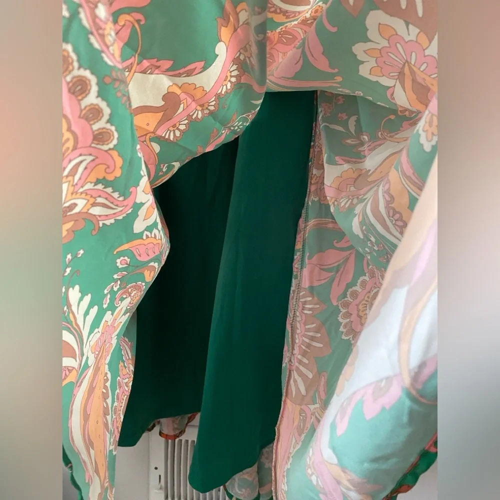 Flaying Tomato SUNNYSIDE FLORALS WOVEN MIDI DRESS size L pristine condition - Picture 14 of 17